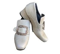 Cachorro 1 Paio Medievale Rinascimento Halloween Scarpe da Uomo, Vintage Stivali Jazz in Pelle, Accessori da Escursionismo Casual All'aperto Costumi Cosplay Oggetti di Scena,off White,48