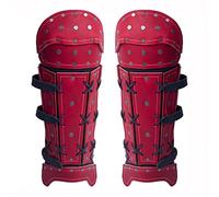 Cachorro Samurai Medievale Gamba Armatura Ghette, Vintage Pirata Boot Cover Steampunk Fantasia Halloween Cosplay Costume Puntelli, Cavalieri Protettore Gear Accessorio,Rosso
