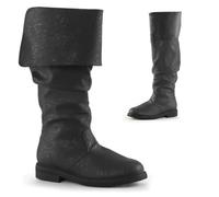 Cachorro Scarpe Medievali, Steampunk Retro Pelle Flanging Stivali Lunghi A Botte, Cavaliere Scarpe Cosplay Costumi Rinascimento Feste A Tema Stivali Scarpe Per Gli Uomini, 1 Paio,Nero,45