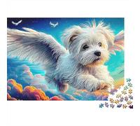 Cachorros en el jardín Extra Thick Cardboard Arte de cachorro alado Jigsaw Puzzle Bundle Stress Relief Indoor Leisure for Family Puzzle Enthusiasts 52x38cm/1000pcs