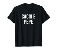 Cacio e Pepe Maglietta con Stampa Grafica Economica, Uomo, Nero, M