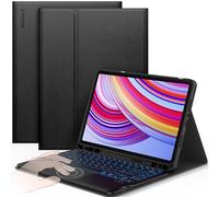 CACOE Cover con Tastiera Redmi Pad Pro 12.1 / Xiaomi Poco Pad 12.1 2024 con Touchpad, [Italiano] Wireless Staccabile, Custodia con Tastiera con Illuminazione a 7 Colori, Nero