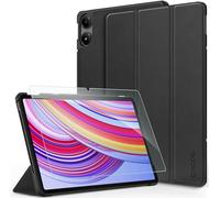 CACOE Custodia Cover Compatibile con Redmi Pad Pro 12.1 / Xiaomi Poco Pad 12.1 Pollici 2024 con Pellicola Protettiva - Ultra Sottile con Funzione Stand Slim PU Pelle Smart Protettiva Nero