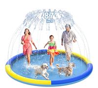 CACSPS Tappetino antiscivolo per bambini e cani, 221 cm, per bambini e cani, per l'estate, giochi d'acqua all'aperto, extra large, per bambini, ragazzi e ragazze o cani da compagnia (blu e giallo)