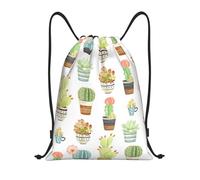 Cacti And Succulents Borsa Coulisse Zaino Stringa Pieghevole Borsa con Coulisse per Viaggi Escursionismo Vacanze 36X42Cm