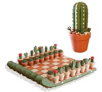 Cactichess, Cactus Chess Set, Theme Rollable with Pot Case & Free Magnets, 3D Printed Cactus-Themed Pieces Chesses Board