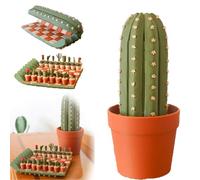 Cactichess, Roll up Cactus Chess Set, 32 pezzi di cactus Chess Board, 3D stampati portatili a forma di cavità, set di gifts, succulente pianta di casi, regalo creativo per famiglia, amici e piantine