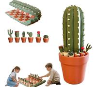 Cactichess - Roll Up Cactus Set Di Scacchi,set Di Scacchi Cactus Arrotolabile Avanzato,scacc Hiera Con Stampata In 3d,Portatili Arrotolabili Sets Scacchis Viaggio Pezzi Unici Piante Grasse-a