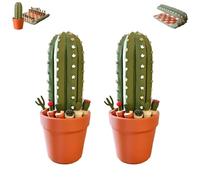 Cactichess - Set di scacchi arrotolabile a forma di cactus, scacchiera portatile con pezzi a tema cactus, con pezzi succulenti 3D, idea regalo e da viaggio unica(2pcs)