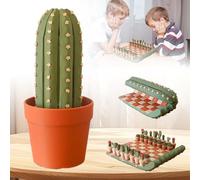 CactiChess - Set di scacchi arrotolabile con cactus, set di scacchi con 32 pezzi stampati in 3D, scacchiera magnetica pieghevole, regalo divertente per gli amanti delle piante (1pcs)
