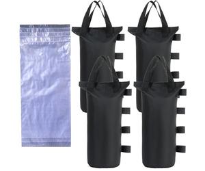 CACTIYE Sacchi di sabbia con peso a baldacchino con sacchetti d'acqua, resistenti sacchetti di ancoraggio per tenda, 50 x 20 cm, nero (nero, 4 sacchi di sabbia + 4 sacchetti per acqua)