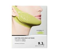 Cactox MCooling V-Up Mask, Fascia Lifting Mascella, Cattox Elixir + Caffeina + Collagene, Maschera per il trattamento della pelle, Effetto Lifting e De-Puffing, 4 pezzi, 9,3 g - Made in Korea