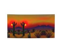 Cactus al tramonto nel deserto stampa versatile festa banner,Migliori bandiere banner per eventi,Decorazioni per feste di compleanno