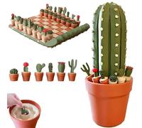 Cactus Chess Board Set di 32 scacchiere da viaggio con stampa 3D, arrotolabili, portatili, personaggi unici e divertenti a forma di piante, regali per bambini e adulti