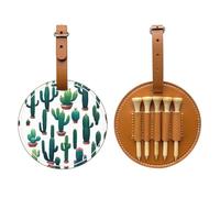Cactus Community - Borsa portaoggetti per tee da golf, facile da trasportare e più efficiente nel giocare a golf, colore: Marrone