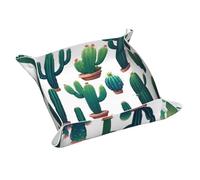 Cactus Community - Vassoio portaoggetti in pelle, portachiavi, monete, orologi, orecchini e altri accessori, un must per la casa
