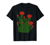 Cactus con Fiori Rossi per Gli Uomini Maglietta