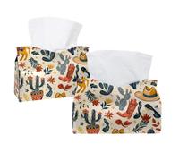Cactus Cowboy Boho Seamless Pattern Tissue Box Cover,rettangolare Porta fazzoletti decorativo per il viso dispenser per tovaglioli per bagno, cucina, tavolino da caffè auto