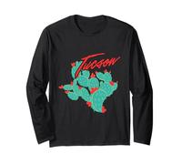 Cactus dell'Arizona con Fiori Rossi Tucson Vintage Souvenir Maglia a Manica