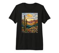 Cactus di Vetro colorato Artful Trendy Maglietta Premium