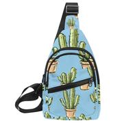 Cactus Fiori Pietre (2) Sling Zaino Borsa, Multicolore 03, 11.8x7x1.5in/30x18x4cm