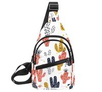 Cactus Fiori Pietre (2) Sling Zaino Borsa, Multicolore 04, 11.8x7x1.5in/30x18x4cm