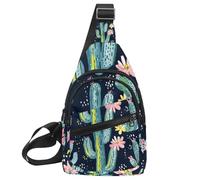 Cactus Fiori Pietre (2) Sling Zaino Borsa, Multicolore 08, 11.8x7x1.5in/30x18x4cm