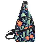 Cactus Fiori Pietre (2) Sling Zaino Borsa, Multicolore 17, 11.8x7x1.5in/30x18x4cm