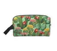 Cactus Floral Bloom stampato 600D Oxford Storage Pouch, portatile grande borsa da viaggio per articoli da toeletta e oggetti quotidiani