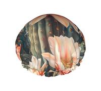 Cactus Floreale Bloom Cuffia Da Doccia Donne Riutilizzabili Grande Cuffia Da Doccia Uomini Quickdry Cura Dei Capelli Lungo Breve
