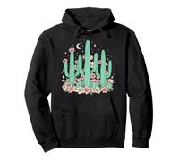 Cactus Floreale Boho Moon Desert Southwest Western Felpa con Cappuccio