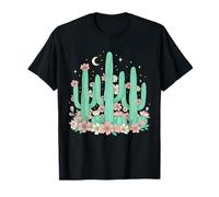 Cactus Floreale Boho Moon Desert Southwest Western Maglietta
