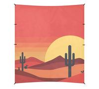 Cactus Giallo Tramonto Rosso Montagna Spiaggia Cabana UPF50+ Protezione Impermeabile Sole Shelter con Pala di Sabbia per Campeggio, Picnic, Cortile & Pesca