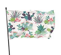 Cactus Giardino Bandiera 3x5 FT Simpatico Cartone Animato Piante Tropicali Alla Moda Piante Grasse E Cactus Colorato Poliestere Cortile Bandiere Casa Patio Prato Banner Di Saluto All'aperto Per Inte