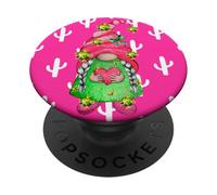 Cactus gnomo rosa cuore deserto giardinaggio carino succulenta PopSockets PopGrip Adesivo