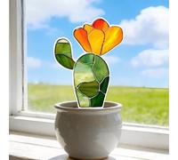 Cactus in Acrilico in Vaso, Supporto Decorativo per Vasi da Fiori per Interni/Esterni, Regalo Ideale per la Bellezza del Giardino e del Prato (AB-008)