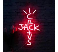 Cactus Jack Insegne al neon per la decorazione della parete Neon Wall Art Acrilico Luci a LED con catena appesa Segni luminosi per la decorazione della camera da letto Man Cave Bar Pub Festa di nozze