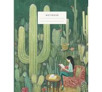 Cactus Lounge Notebook: Immerse yourself in the peaceful ambiance of a cactus-filled lounge with this beautifully illustrated notebook. Featuring a serene scene of a woman reading amidst tall