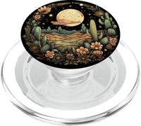 Cactus, luna, deserto, fiori, stelle, celestiale, boho, grafico PopSockets PopGrip per MagSafe