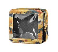 Cactus molti illusione pelle trasparente trucco borsa viaggio toilette sacchetti cosmetici contenitori per donne ragazze, Selvaggio West Scozia occidentale, 1 Size