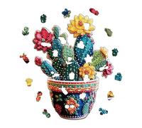 Cactus Puzzle - Divertente Rompicapo In Legno Per Gioco In Famiglia | Puzzle Di Cactus Pianta Per La Festa Del Ringraziamento | Per Adulti Adolescenti Ragazzi Ragazze Amanti Della Famiglia