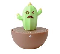 Cactus Time Manager, timer meccanico in gomma morbida, conto alla rovescia di 60 minuti, design divertente for lo studio, decorazione for la scrivania Allarme chiaro(Groen)