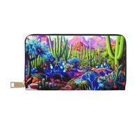 Cactus Tropicale Animale Volpe Serpente Maiale Lungo Ecopelle Pochette Chic Elegante Donna Portafogli Per Donne Moderne Grande Capacità Porta Carte E Tasche Organizzatori Borsa Durevole Borsa Per I