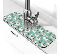 Cactus verde alpaca bianco rubinetto tappetino lavello cucina assorbente asciugatura rapida tappetino di scarico intorno al rubinetto lavello della cucina tappetino lavello