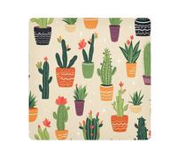 Cactus2, panno adesivo quadrato magico per obiettivo, protezione antigraffio per obiettivo, protezione per obiettivo, borsa per il trucco, 35 x 35 cm, Multicolore, 17.7x17.7in, moderno