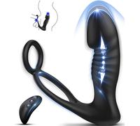 Cacuola Plug Analesex Vibratoreper Uomo,vibratore Anale per Uomo Prostata Telecomando Sexy Toys Uomo Stimolatore Prostatico Maschile con l'anello del Pene,Plug Sex con 7 Telescopico & 10 Vibrazioni