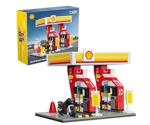 CADA Benzinaio Shell Mini-Set costruzione-305 pz-+8-con Luci a LED (927DE66028)
