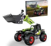 CaDA C65016W Mini CLAAS Set di costruzione di caricatori agricoli, Modello di macchine agricole CLAAS, Kit di costruzione di attrezzature agricole meccaniche mobili da 401 pezzi, giocattolo per