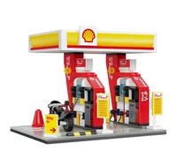 CaDA Benzinaio Shell Mini-Set costruzione-305 pz-+8-con Luci a LED (927DE66028)