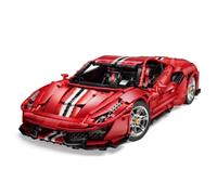 CaDA Italian Super Car 1:8, rosso, 8 cilindri, 3187 pezzi (telecomandato, con luce LED, motori PRO), C61042W Master, Designer Bruno Jenson
